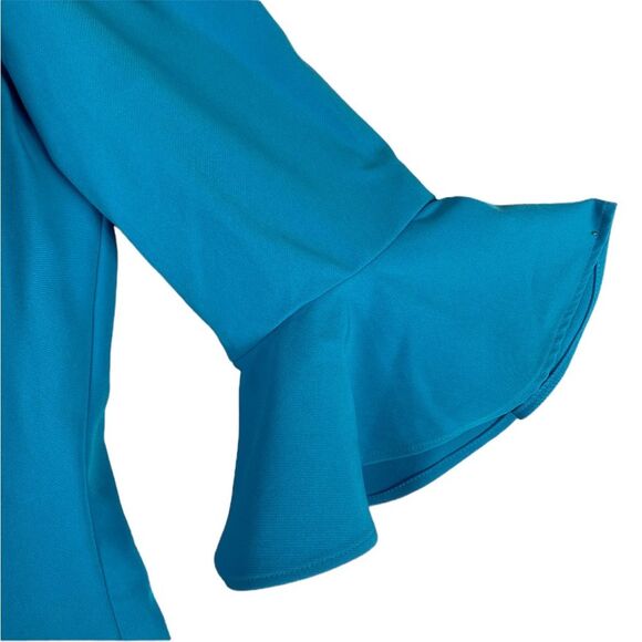 Nicole Miller New York Cold Shoulder Turquoise Blue Sz 6 - Picture 7 of 7